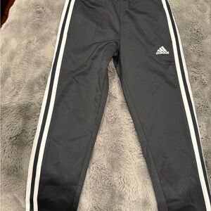 Adidas Kids Black Joggers with White Stripes